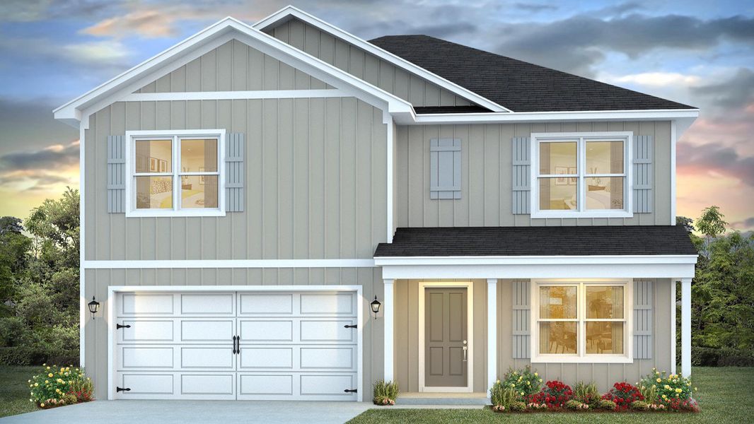 Front exterior of a new home in Wesley Park, Crawfordville, FL, highlighting curb appeal (Image 1). Front exterior of a new home in Wesley Park, Crawfordville, FL, highlighting curb appeal (Image 1).