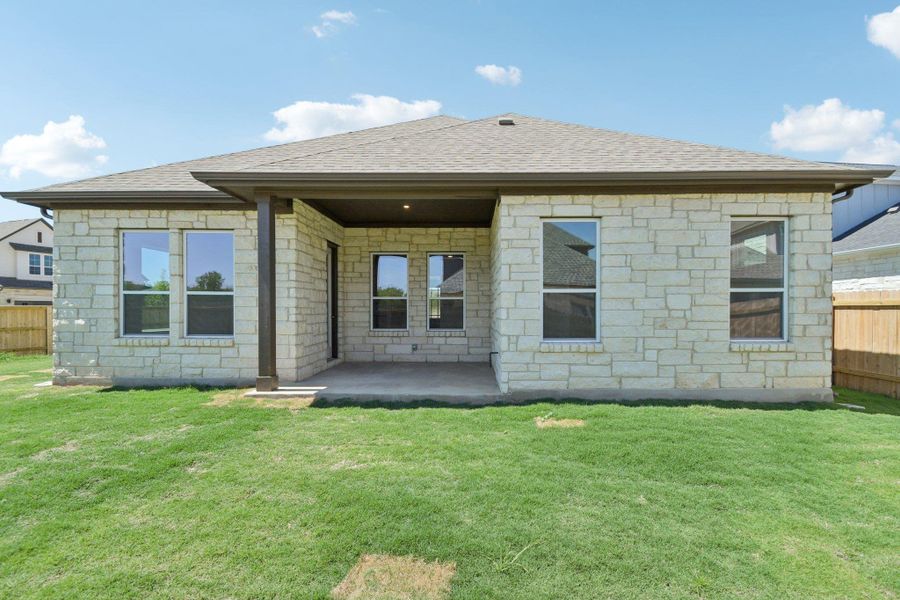 Exterior details and patio area of a home in Persimmon, Buda (Image 20).