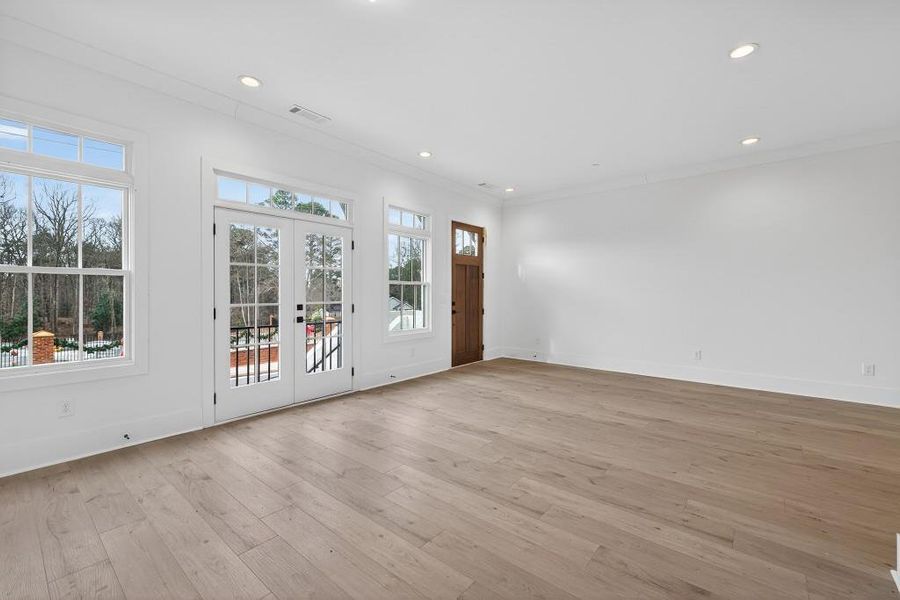 Spacious, unfurnished interior of a new home in Skyview On Broad, Sugar Hill (Image 16). Spacious, unfurnished interior of a new home in Skyview On Broad, Sugar Hill (Image 16).