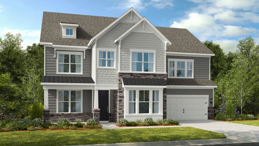 Representative exterior photo of a completed home built from the London by Taylor Morrison in Stafford at Langtree, Mooresville, NC (Image 1).