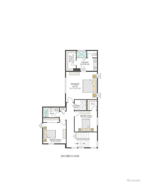 2D floor plan layout of this home in Painted Prairie, Aurora, CO (Image 5). 2D floor plan layout of this home in Painted Prairie, Aurora, CO (Image 5).