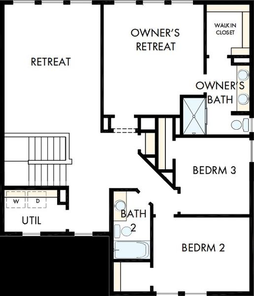 2D floor plan layout of this home in Discover Series - Select, Summerville, SC (Image 6).