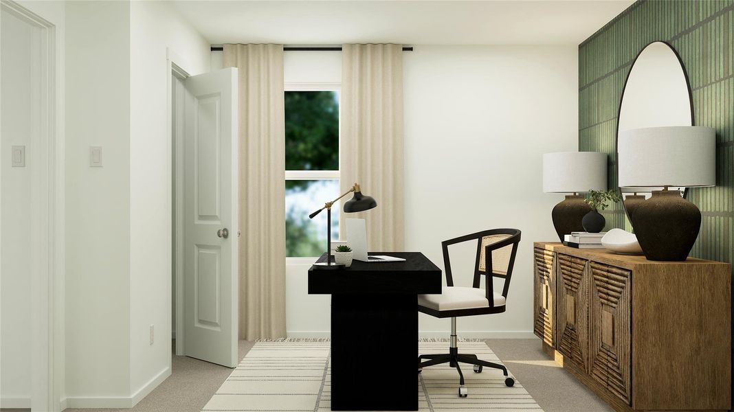 Furnished interior view inside a new home in Rancho Del Cielo, Jarrell (Image 8).