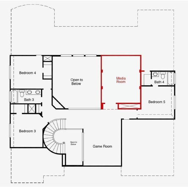 2D floor plan layout of this home in Dunham Pointe, Cypress, TX (Image 3).
