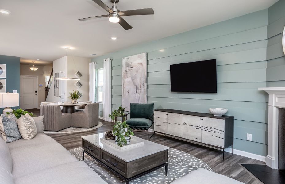 Furnished interior view inside a new home in Exchange at 401, Raleigh (Image 8).