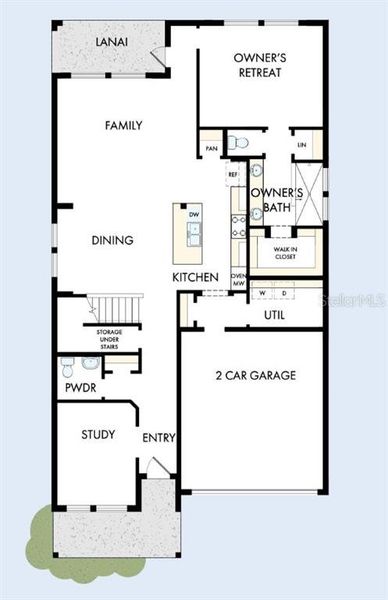 2D floor plan layout of this home in Eastlyn, Bradenton, FL (Image 5).