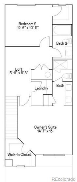 2D floor plan layout of this home in Parterre, Thornton, CO (Image 3).