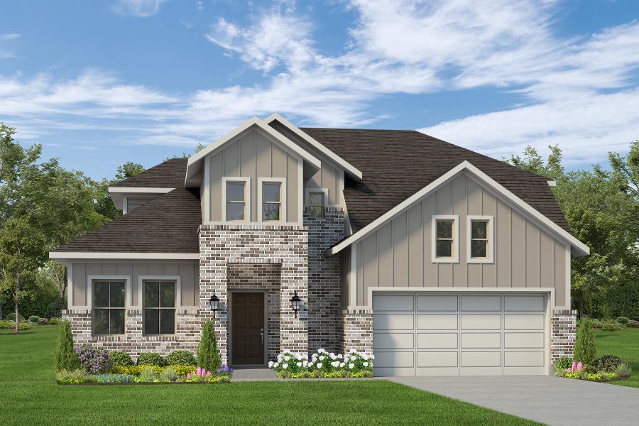 Front exterior of a home in the Sundance Cove - Paintbrush Collection community, located in Crosby, TX (Image 8).