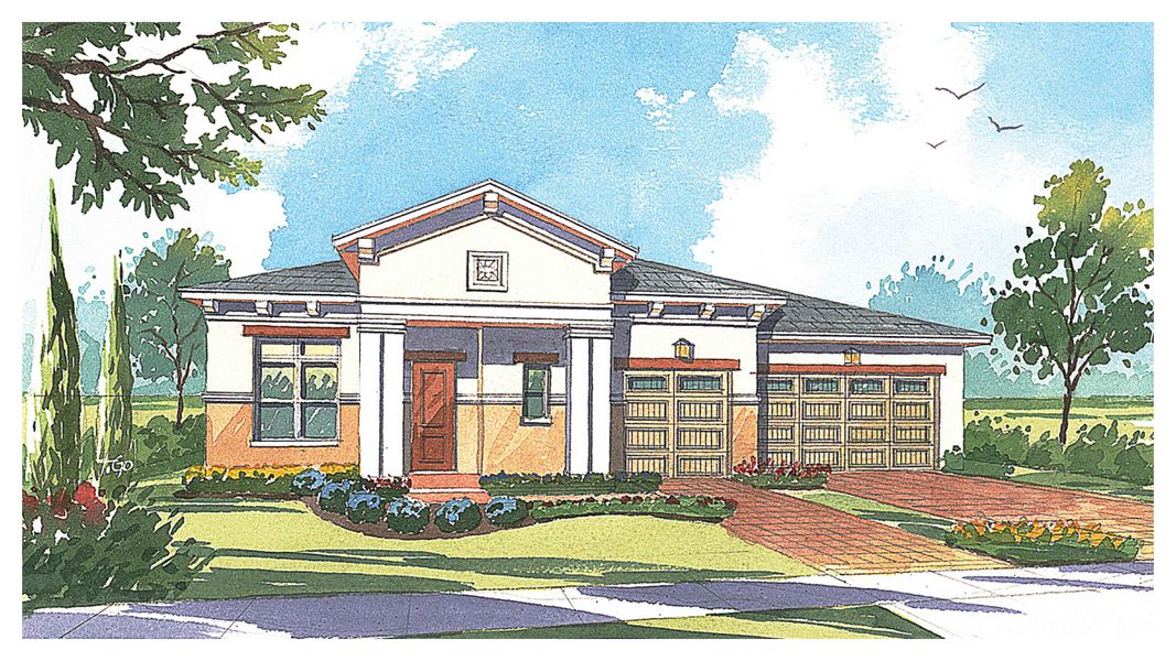 Front exterior of a new home in Twin Lakes, St. Cloud, FL, highlighting curb appeal (Image 1). Front exterior of a new home in Twin Lakes, St. Cloud, FL, highlighting curb appeal (Image 1).