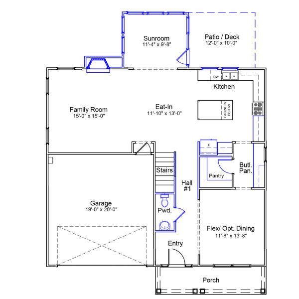 2D floor plan layout of this home in Hendrix Farms, Lexington, SC (Image 2).