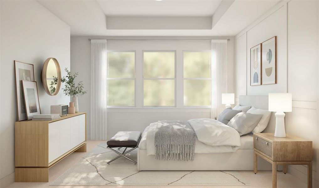 Secluded primary suite (*Artist rendering used for illustration purposes only.) Secluded primary suite (*Artist rendering used for illustration purposes only.)