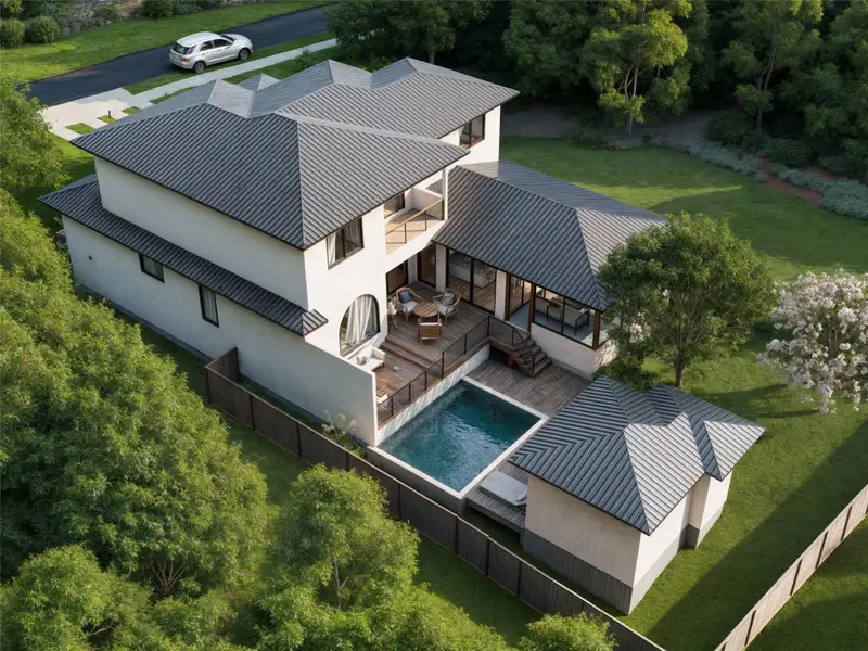 Exterior details and patio area of a home in , Austin (Image 4).
