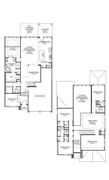 2D floor plan layout of this home in StoneCreek Estates, Richmond, TX (Image 6).