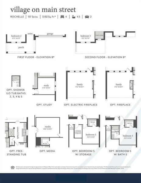 This stunning home offers elevation B, optional electric fireplace, study, media room, free standing tub, 5th bed & bath and so much more!