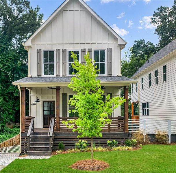 Front exterior of a new home in , Atlanta, GA, highlighting curb appeal (Image 25). Front exterior of a new home in , Atlanta, GA, highlighting curb appeal (Image 25).