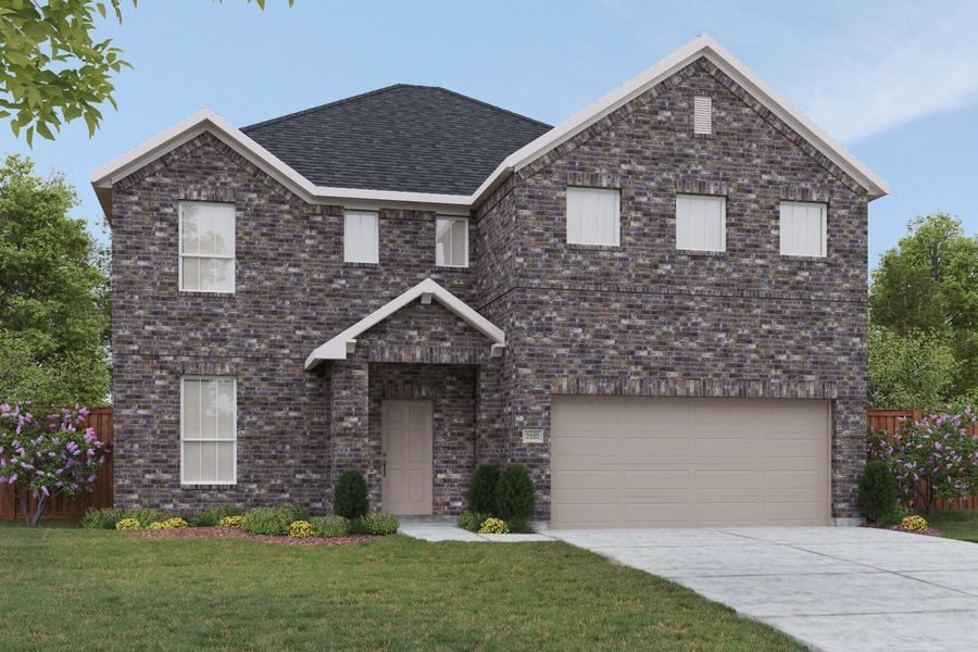 2D floor plan layout for the Majestic by DRB Homes in Westridge, San Antonio, TX (Image 12).