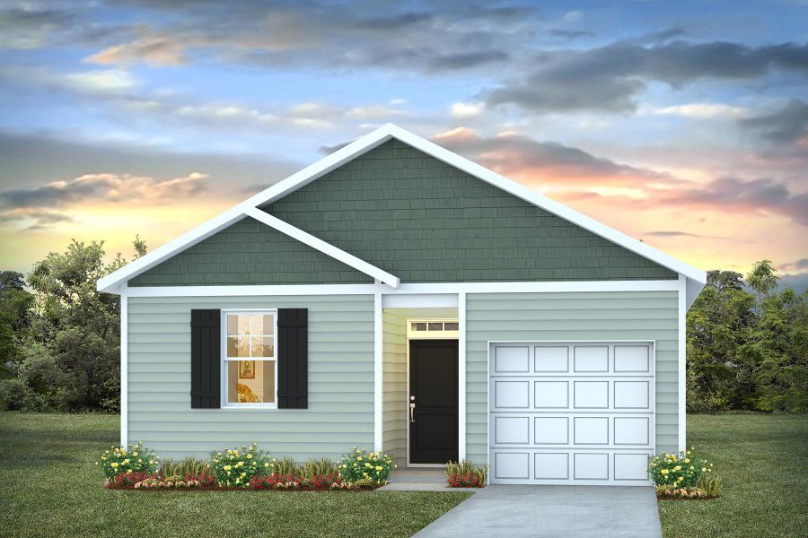 Representative exterior photo of a completed home built from the HELENA by D.R. Horton in Jordanville Farms, Galivants Ferry, SC (Image 2).