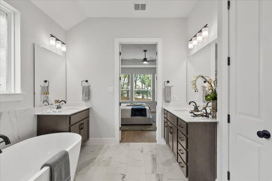 Furnished interior view inside a new home in 6 Creeks, Kyle (Image 32). Furnished interior view inside a new home in 6 Creeks, Kyle (Image 32).