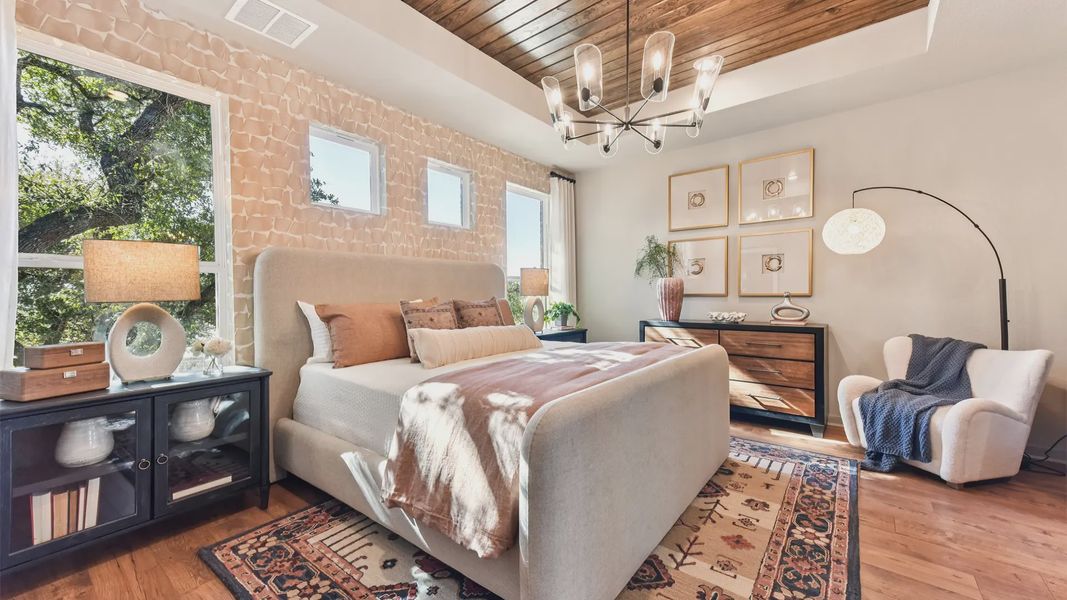 Representative furnished interior of a home built from the Peyton by Chesmar Homes in The Grove at Blackhawk, Pflugerville (Image 32).