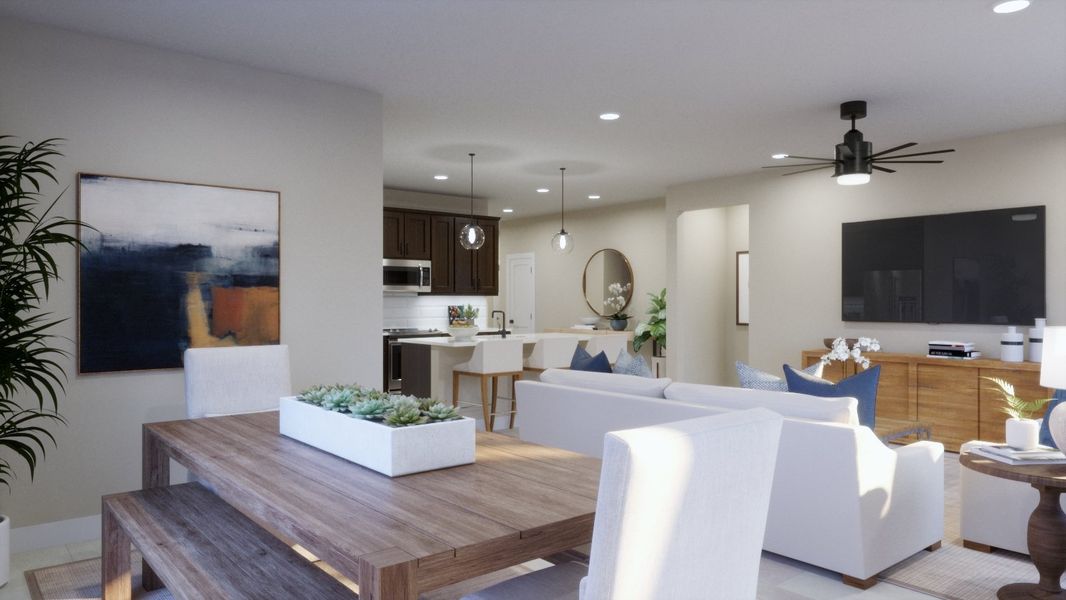 Representative furnished interior of a home built from the 4053 by Risewell Homes in Parkton Square, Kyle (Image 7).