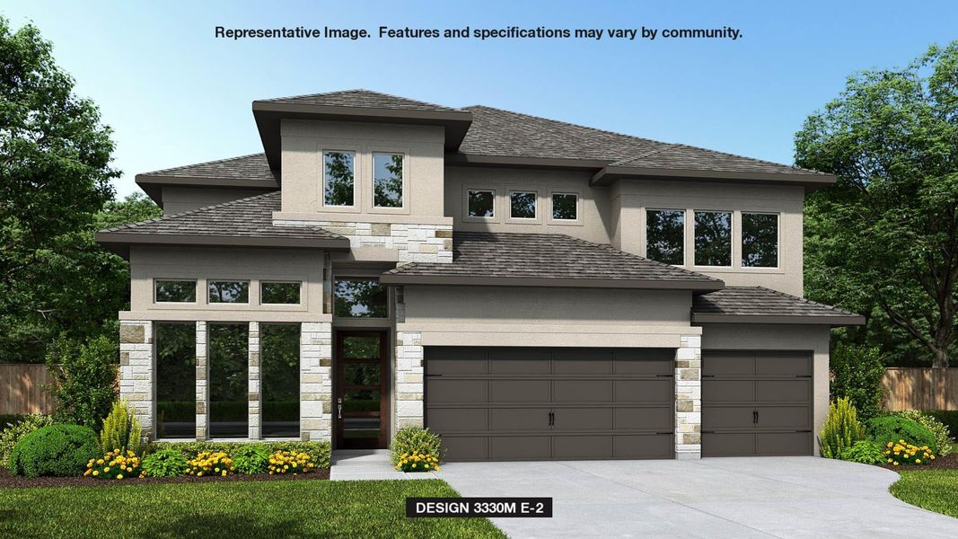 View of front of property featuring stone siding, stucco siding, concrete driveway, and a garage View of front of property featuring stone siding, stucco siding, concrete driveway, and a garage