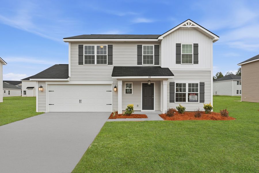 Representative exterior photo of a completed home built from the The Pamona by RTS Homes in Lakeside at Fifteen West, Hinesville, GA (Image 17).