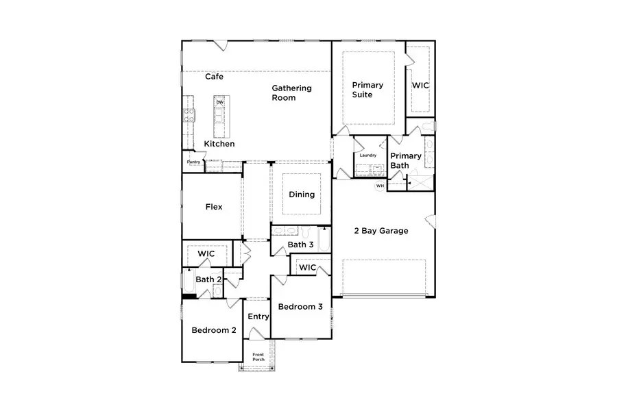 2D floor plan layout for the Aspiration by DRB Homes in The Park at Brighton, Locust Grove, GA (Image 3).