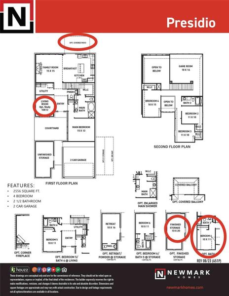 2D floor plan layout of this home in Bridgeland 45', 50', 70', Cypress, TX (Image 3).