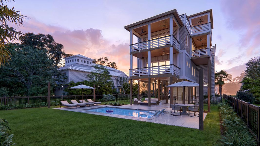 Front exterior of a new home in , Folly Beach, SC, highlighting curb appeal (Image 16).