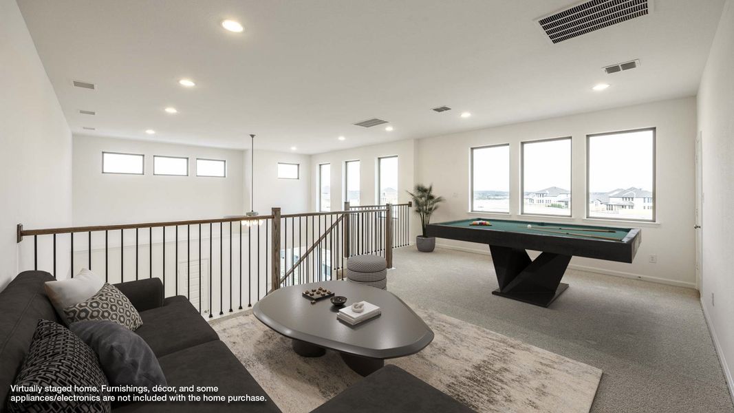 Furnished interior view inside a new home in Lariat 45', Liberty Hill (Image 7).