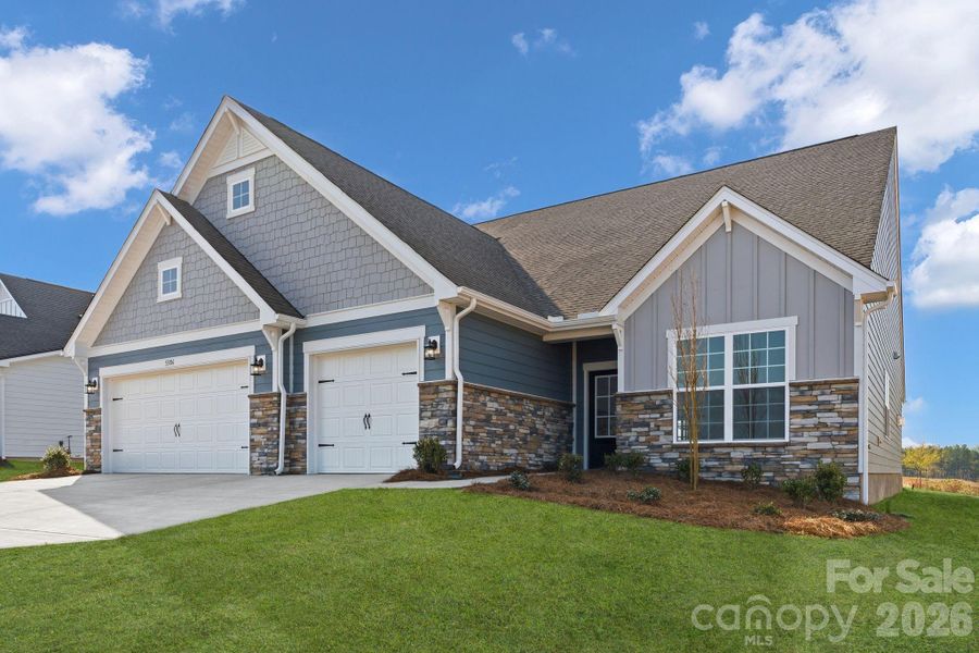 Front exterior of a new home in Roselyn, Lancaster, SC, highlighting curb appeal (Image 2). Front exterior of a new home in Roselyn, Lancaster, SC, highlighting curb appeal (Image 2).