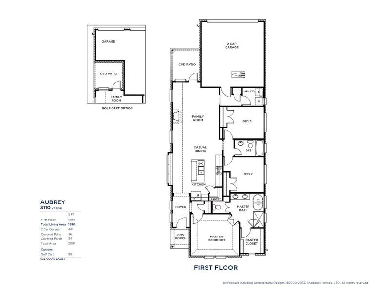 2D floor plan layout of this home in Cottages of Celina, Celina, TX (Image 2). 2D floor plan layout of this home in Cottages of Celina, Celina, TX (Image 2).