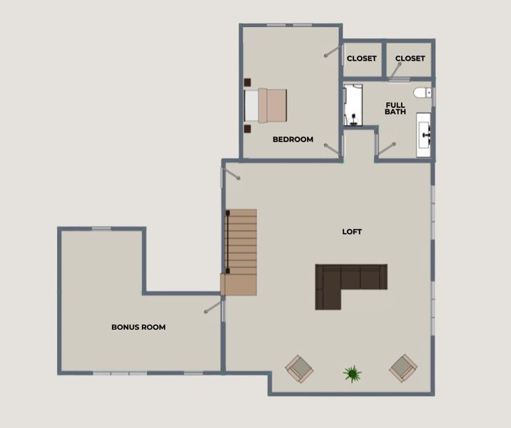 2D floor plan layout for the Thomastown by Riverstone Construction, LLC in River Gorge Ranch, Guild, TN (Image 4).