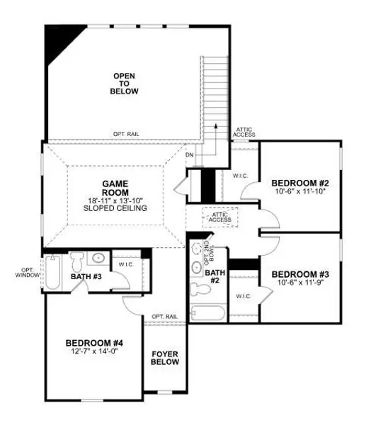 2D floor plan layout of this home in Sorella, Tomball, TX (Image 3).