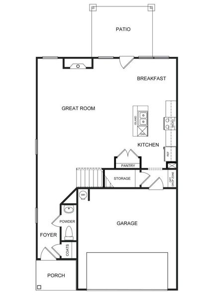 2D floor plan layout for the The Lawson by Direct Residential Communities in Fairview Lake, Conyers, GA (Image 3).