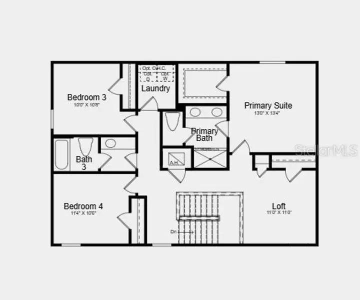 2D floor plan layout of this home in Waterstone, Groveland, FL (Image 3).
