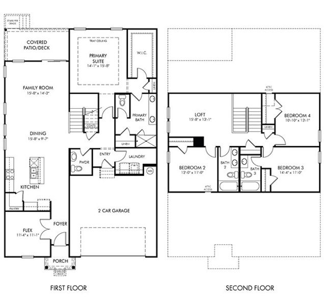 2D floor plan layout of this home in River Ridge, Clarksville, TN (Image 2).