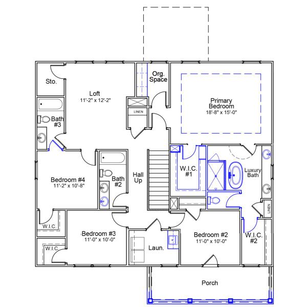 2D floor plan layout of this home in Hendrix Farms, Lexington, SC (Image 6).