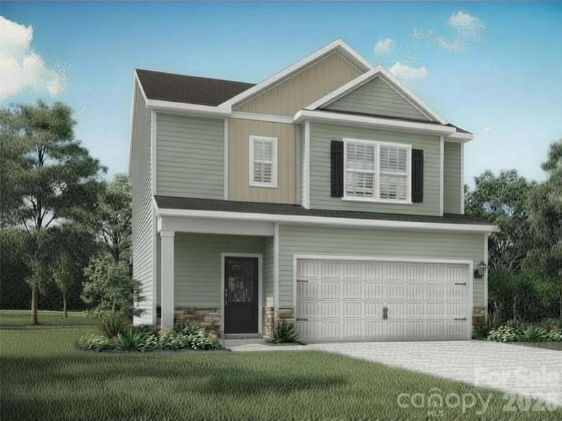 Front exterior of a new home in Stagecoach Station, Gastonia, NC, highlighting curb appeal (Image 1). Front exterior of a new home in Stagecoach Station, Gastonia, NC, highlighting curb appeal (Image 1).