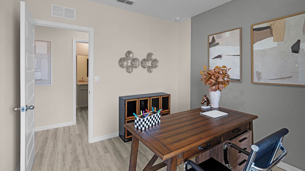 Furnished interior view inside a new home in Harmony at Lake Eloise, Winter Haven (Image 33).