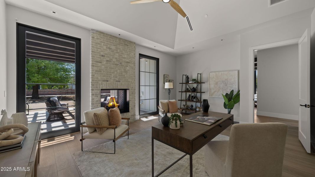 Office with Dual Fireplace