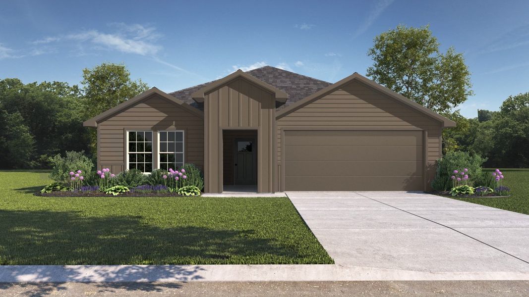 Representative exterior photo of a completed home built from the Elgin by D.R. Horton in Corsicana Commons, Corsicana, TX (Image 21). Representative exterior photo of a completed home built from the Elgin by D.R. Horton in Corsicana Commons, Corsicana, TX (Image 21).