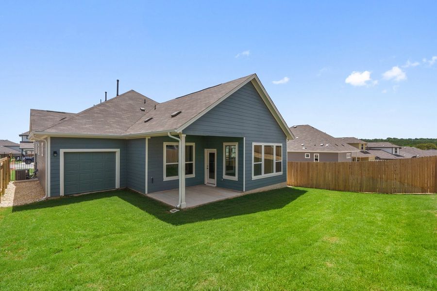 Front exterior of a new home in Loyola, Austin, TX, highlighting curb appeal (Image 15).