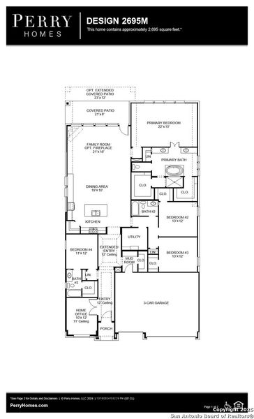 2D floor plan layout of this home in Veramendi 60', New Braunfels, TX (Image 5).