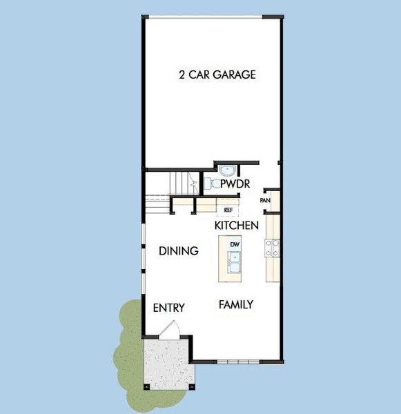 2D floor plan layout for the The Bluestar by David Weekley Homes in Hardy Pond Townhomes, Rock Hill, SC (Image 3).