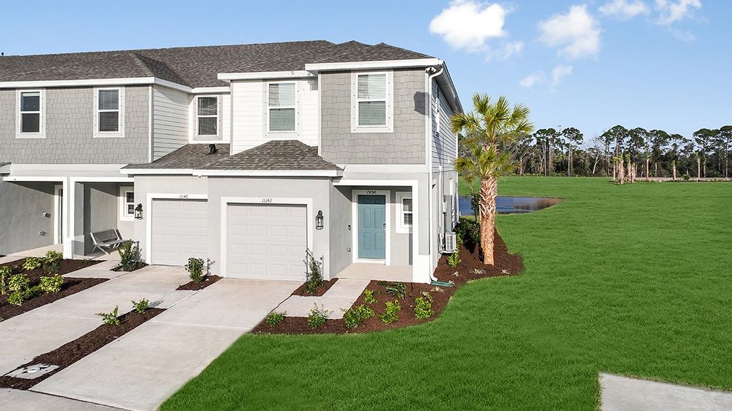 Representative exterior photo of a completed home built from the Marigold by Taylor Morrison in Vinterra Townhomes, Nokomis, FL (Image 18).