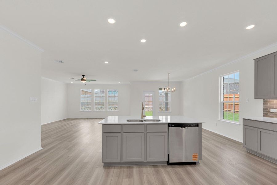 Furnished interior view inside a new home in Salerno - Classic Collection, Round Rock (Image 10). Furnished interior view inside a new home in Salerno - Classic Collection, Round Rock (Image 10).