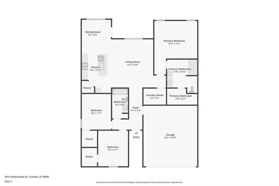 2D floor plan layout of this home in Terra Trace, Fort Worth, TX (Image 4).