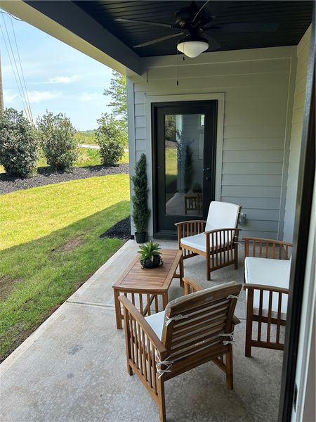 Exterior details and patio area of a home in Edwards Ridge, Central (Image 26).
