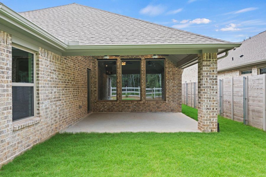 Exterior details and patio area of a home in Two Step Farm, Montgomery (Image 4). Exterior details and patio area of a home in Two Step Farm, Montgomery (Image 4).